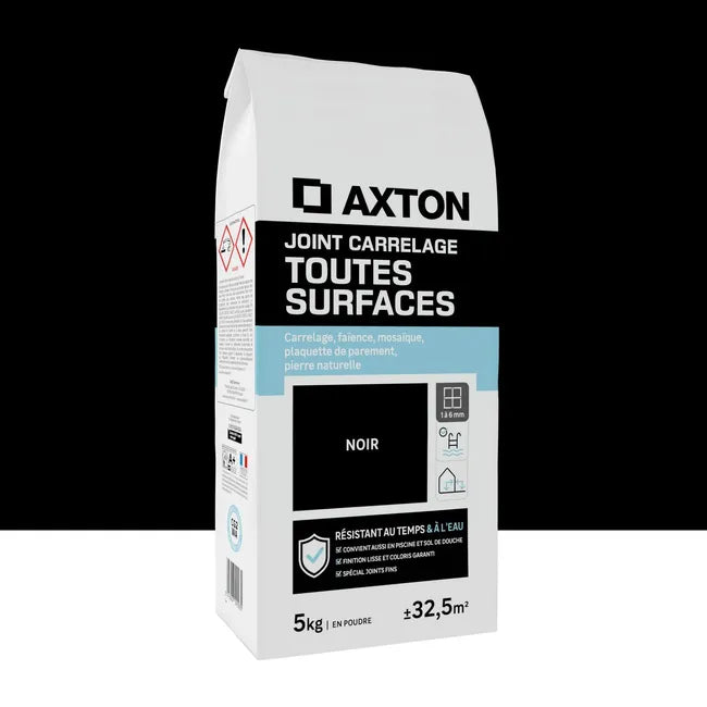 Joint tous types de carrelage et mosaïque AXTON noir 5kg