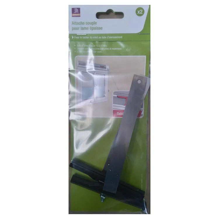 2 attaches souples pour lame épaisse de 13 à 15 mm pour tablier court