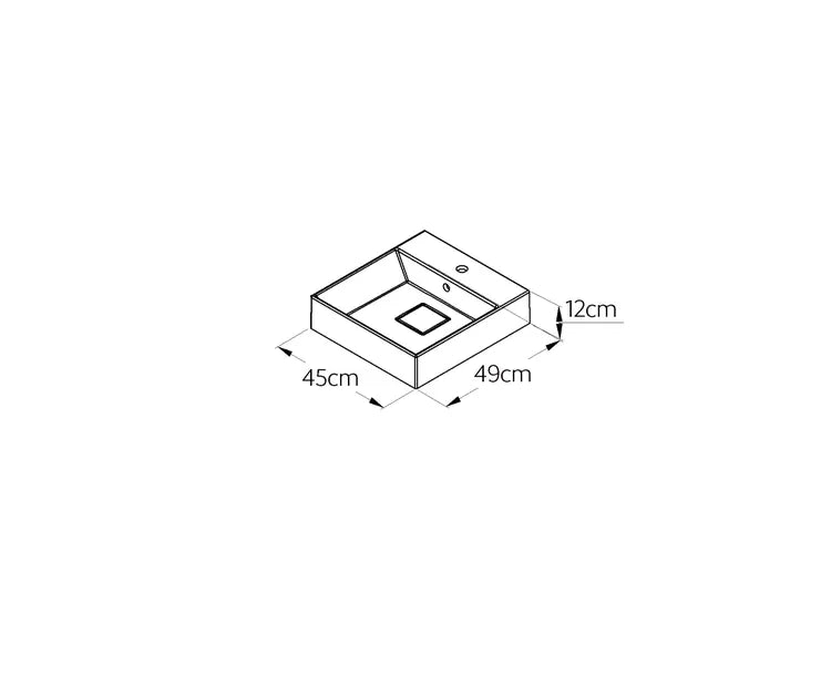 Plan vasque simple Pure Résine de synthèse blanc l.46 x P.49 cm