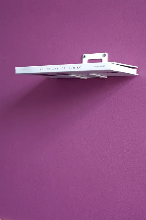 Equerre Flybook acier epoxy blanc, H.7.3 x P.9 cm