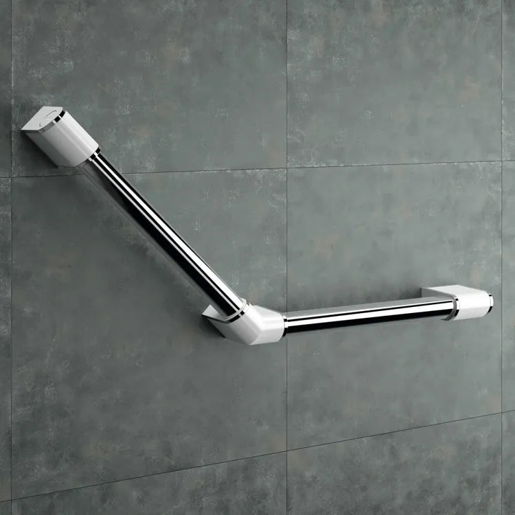 Poignée de sécurité 135 ° courbe L.40 cm chrome & blanc onyx 2 AKW
