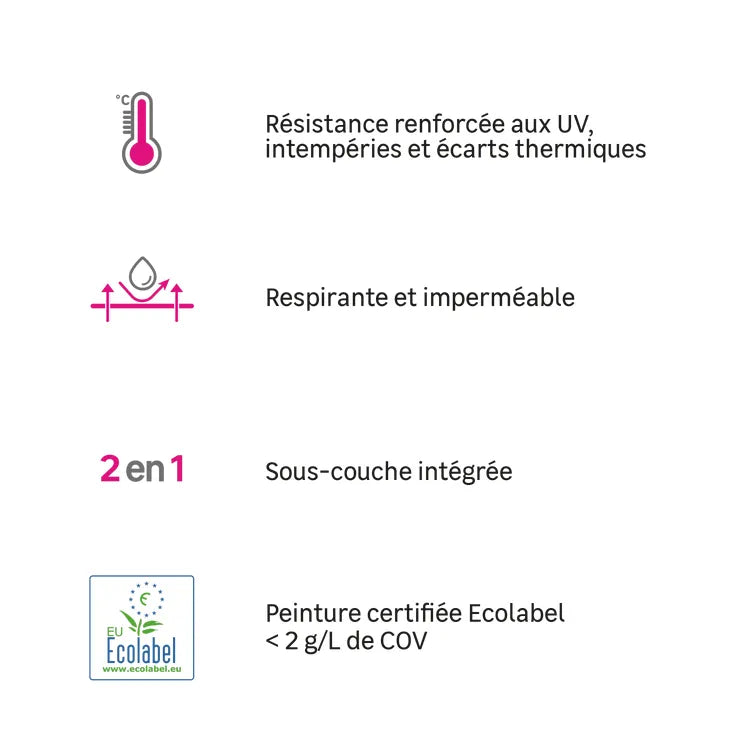 Peinture extérieure façade Conditions extrêmes LUXENS gris 1 mat 10l