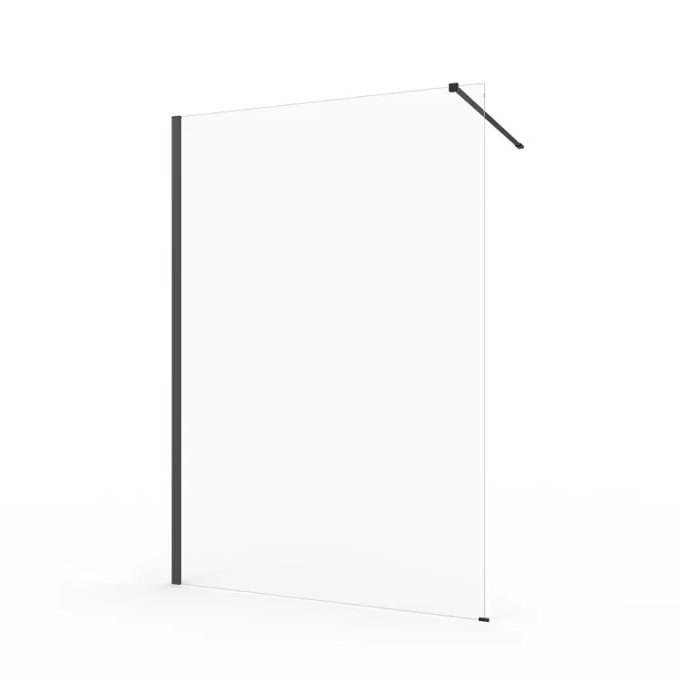 Paroi de douche à l'italienne verre transparent l.140 cm noir Remix