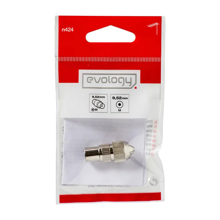 Fiche coaxiale 9.52mm mâle EVOLOGY