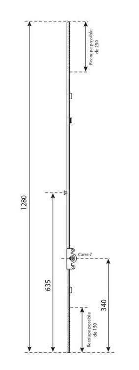 Serrure encastrée multipoint FERCO 13979, axe 15 mm