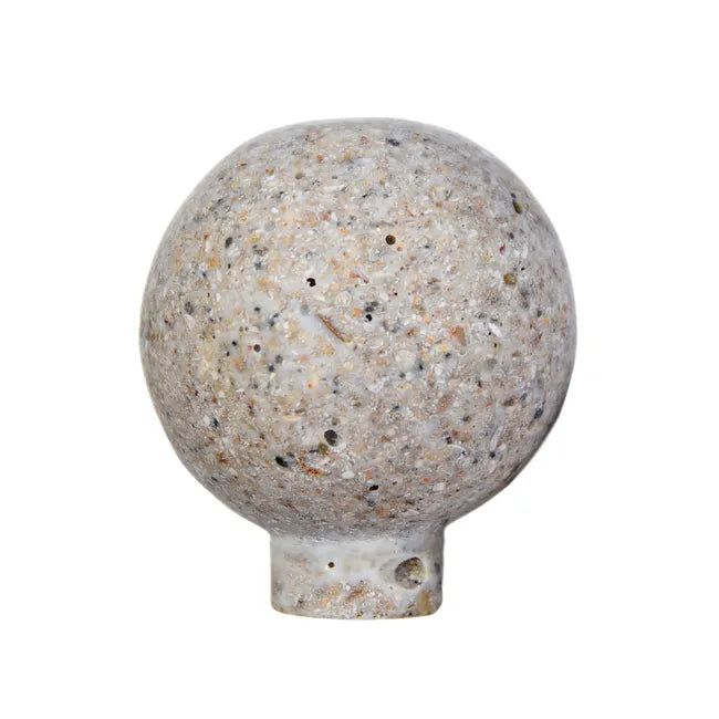 Bouton de meuble rond Boule, résine blanc brut, Diam.35 mm