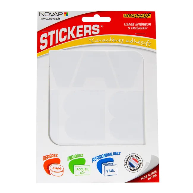 Planche de lettres autocollante plastifié H.6 x l.0.2 cm blanc