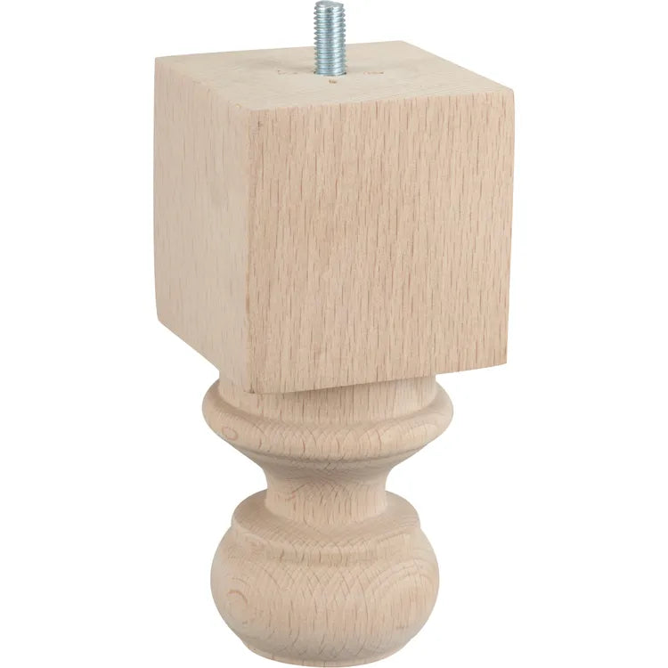 Pied de meuble autres fixe hêtre brut blanc / beige / naturels, 15 cm