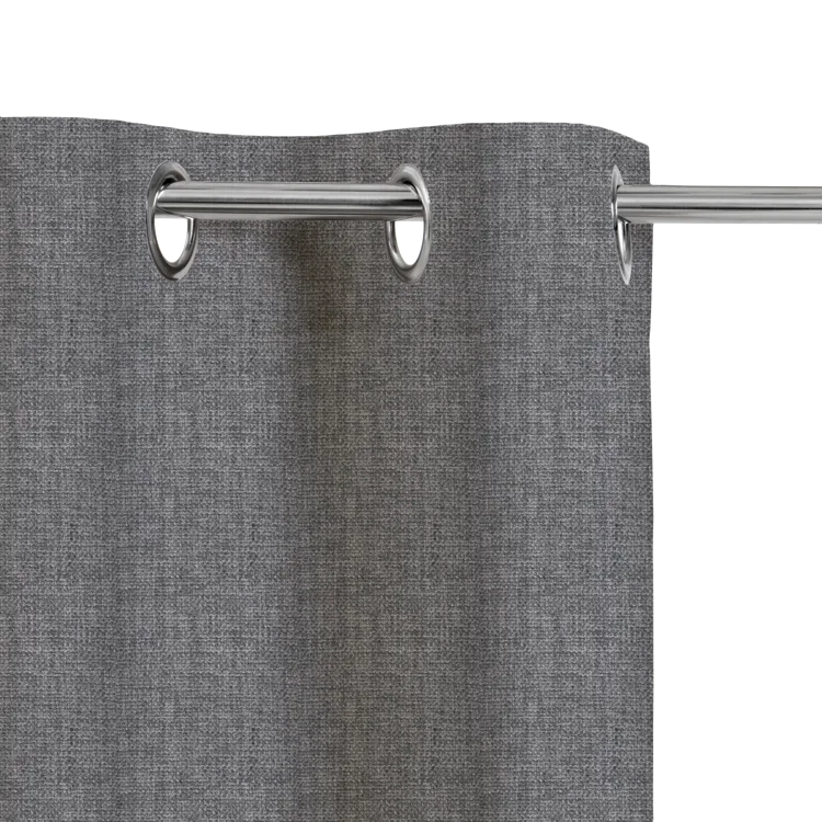 Rideau tamisant, Tricot, coton, gris H.250 x l.140 cm INSPIRE