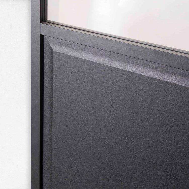 Porte coulissante personnalisable aluminium + verre + mdf Atelier vitrée, H.204
