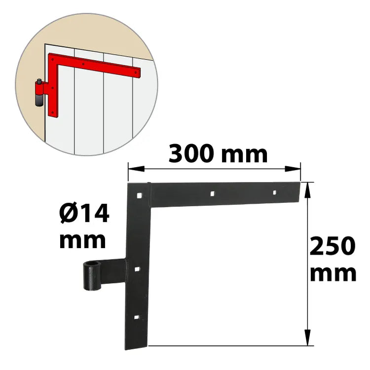 Paire d'équerres en acier noir prépeint, Diam.14 x H.250 x L.362 x P.23 mm AFBAT