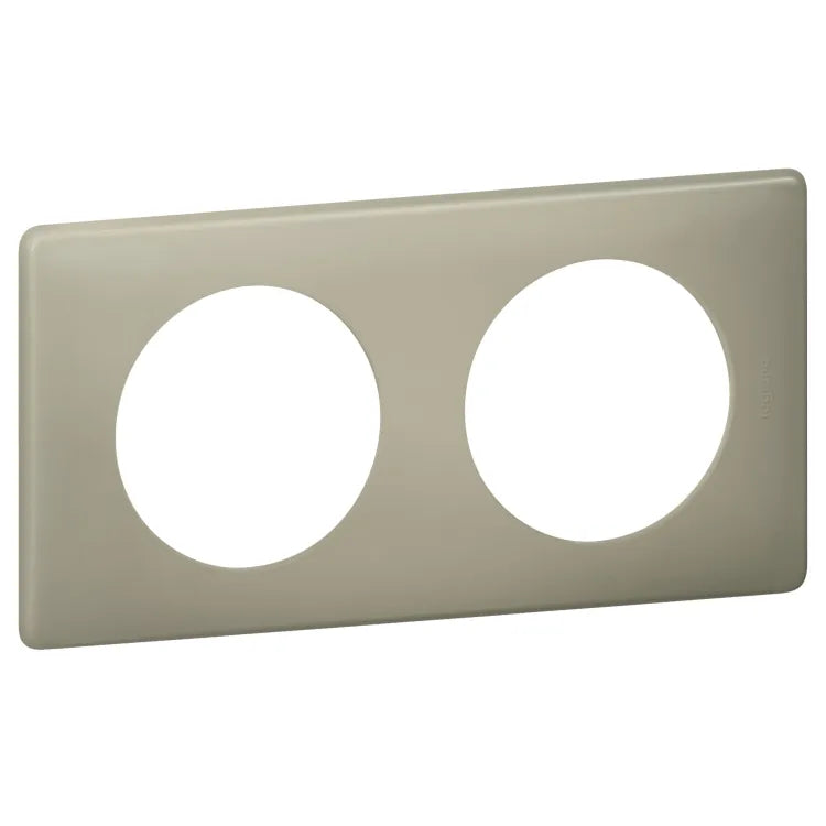 Plaque double Céliane, LEGRAND, argile