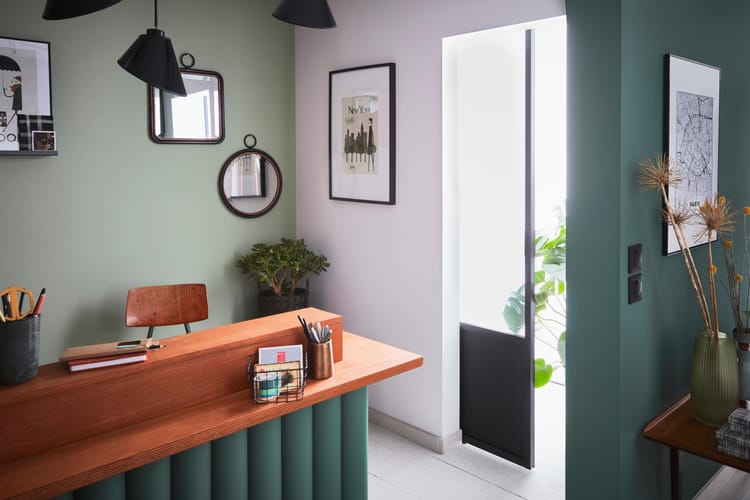 Porte coulissante personnalisable aluminium + verre + mdf Atelier vitrée, H.204