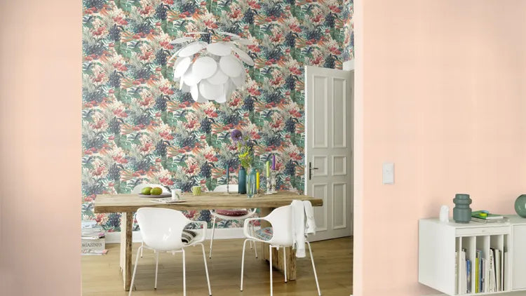 Papier peint intissé Jungle orchidée multicolore