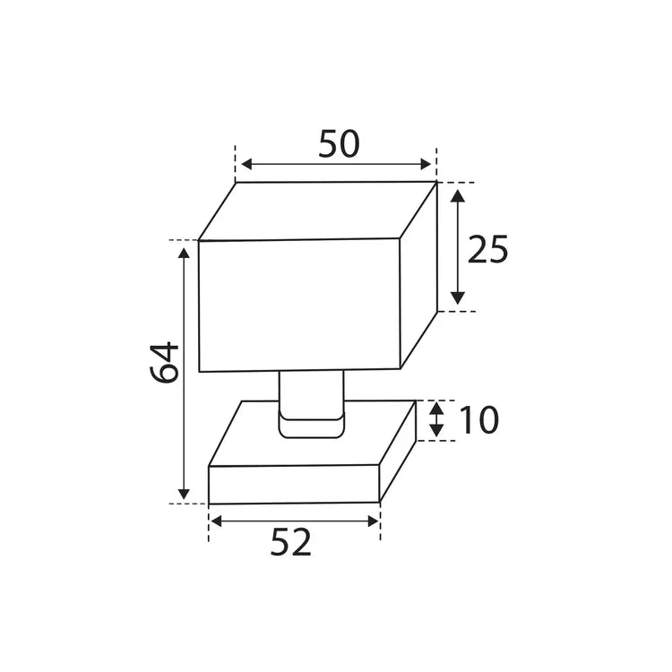 1 bouton sur rosace carré LINEA BERTOMANI sans trou laiton brossé