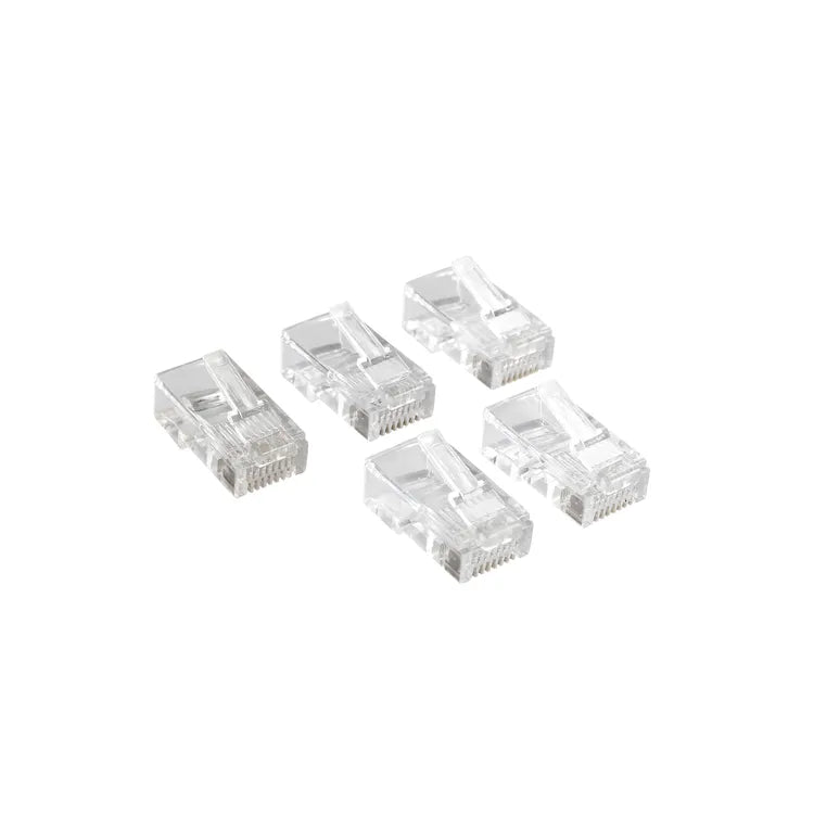 Lot de 5 fiches rj45 (catégorie 5) mâle incolore / transparent EVOLOGY