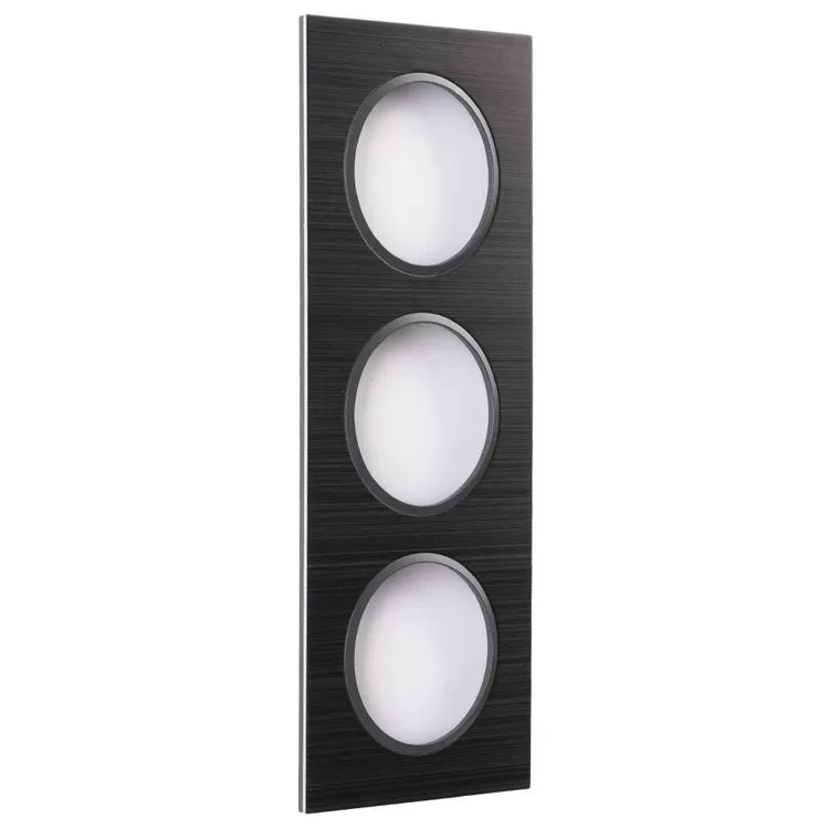 Plaque triple Epure, aluminium noir brossé