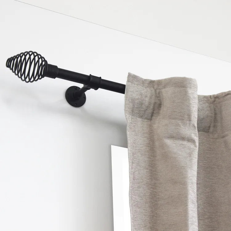 Lot de 2 embouts pour barre à rideau , Diam.20 mm noir Facto, INSPIRE