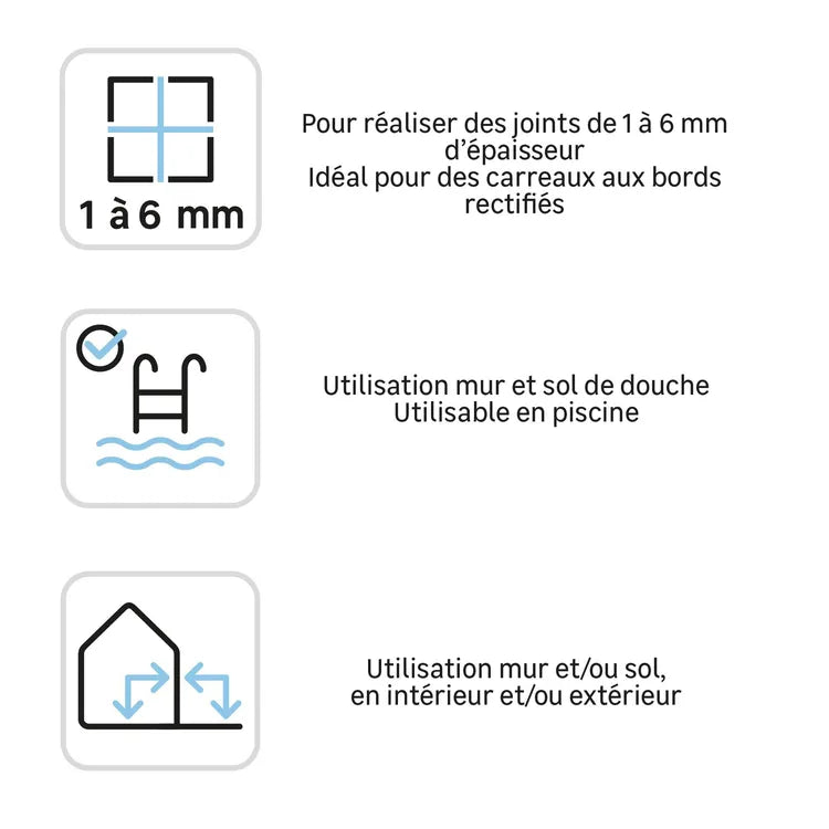 Joint tous types de carrelage et mosaïque AXTON noir 10kg