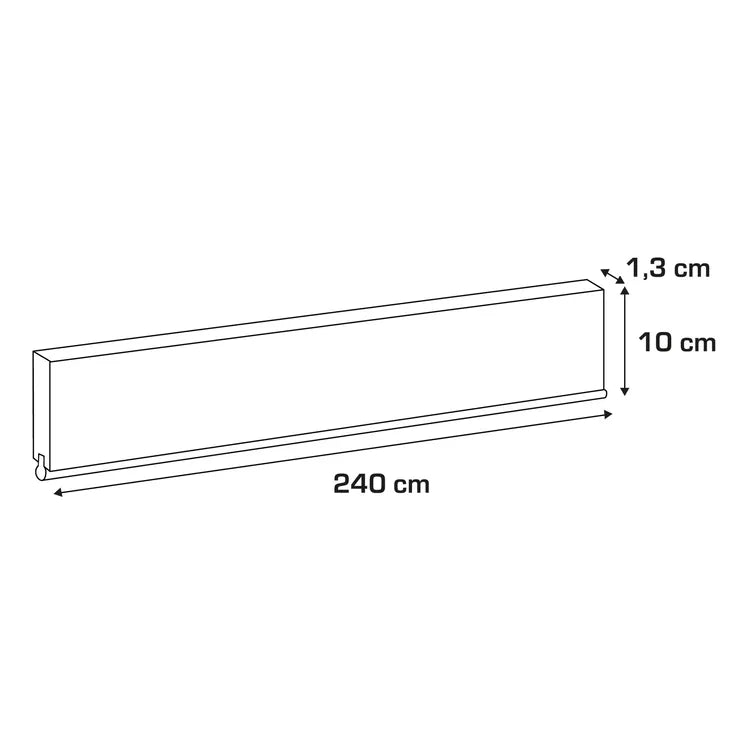 Plinthe de cuisine Vienne, gris clair, H.10 cm x L.2.4 m x Ep.13 mm Délinia ID