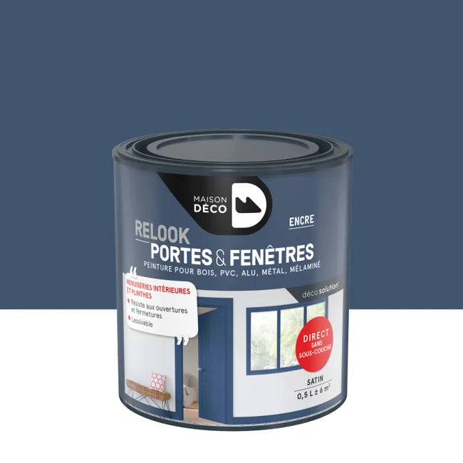 Peinture fenêtre encre satin MAISON DECO Relook 0.5l