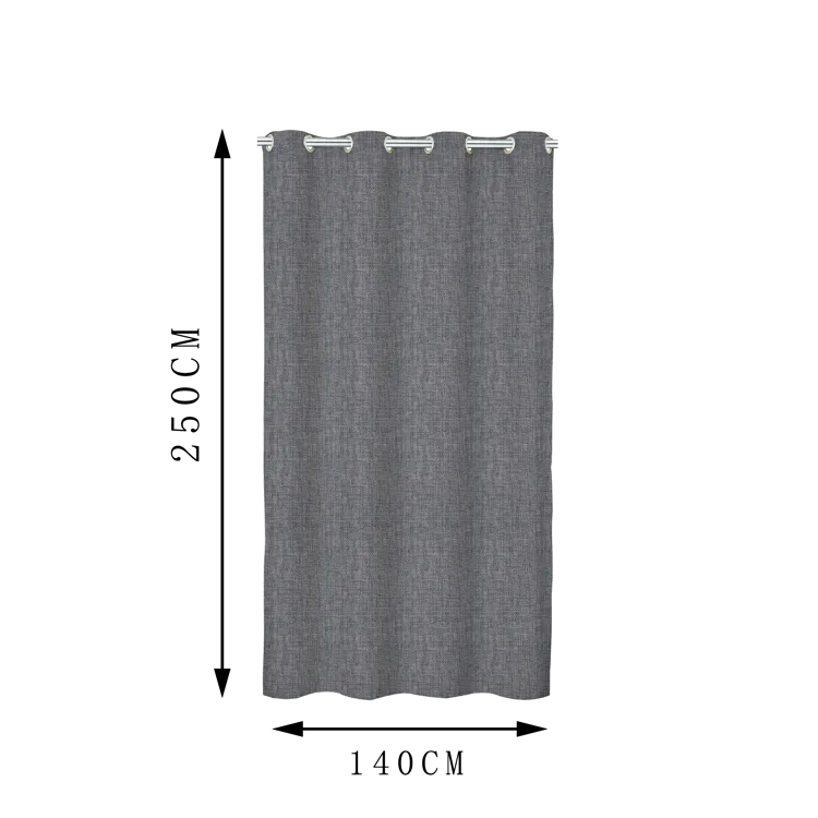 Rideau tamisant, Tricot, coton, gris H.250 x l.140 cm INSPIRE
