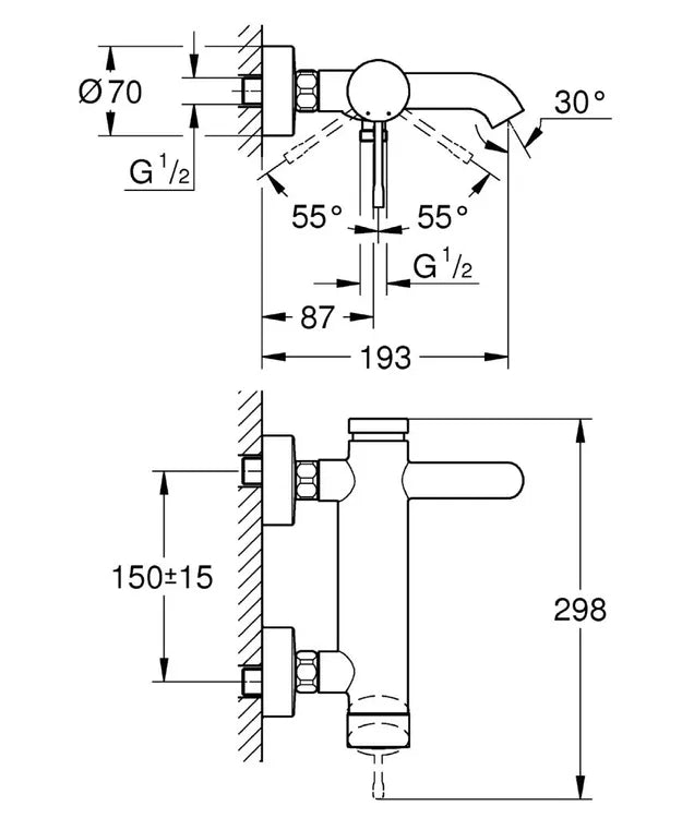 GROHE - Mitigeur monocommande Bain Douche Essence