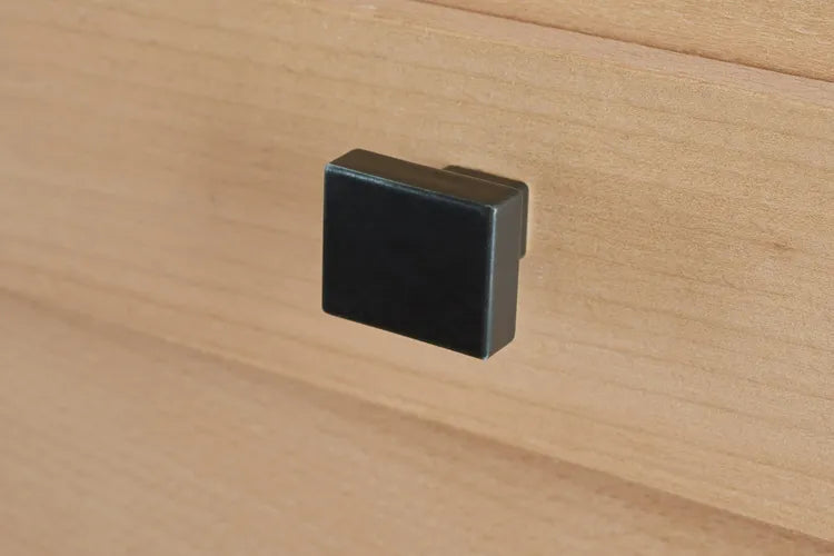 Bouton de meuble rectangulaire, porcelaine noir mat, l.30 mm