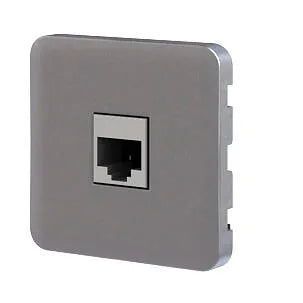 Cache prise rj45, prise double chargeur usb Cosy, LEXMAN aluminium mat