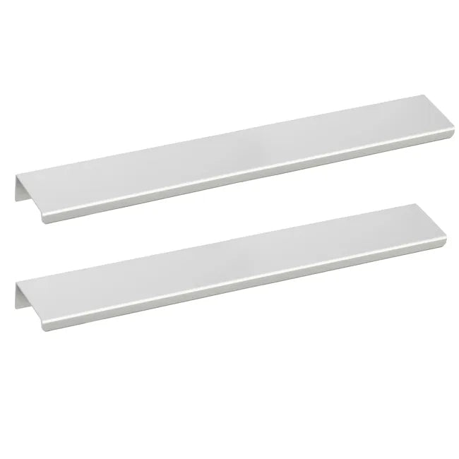 2 poignées de meuble Zante, aluminium argent brossé, entraxe 320 mm