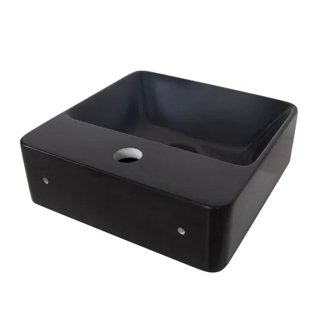 Lave-mains résine carré noir l.30 x P.30 cm, Smart