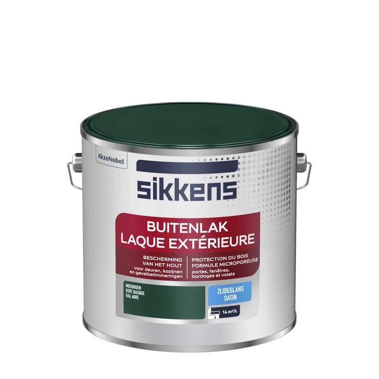 Peinture Laque pour bois extérieur SIKKENS, vert basque satiné 2.5 l