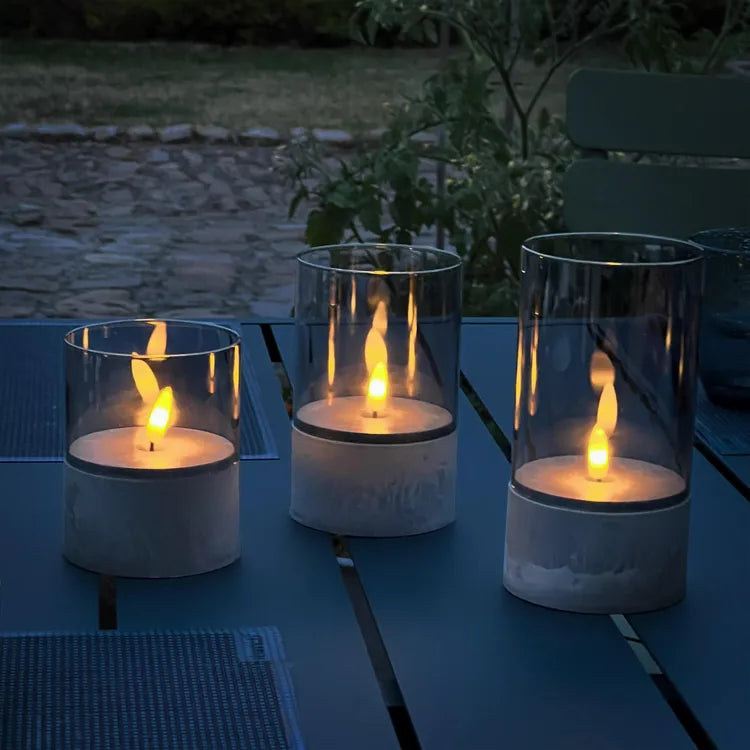 Lot de 3 bougies Led à piles, effet flamme, BRELIGHT