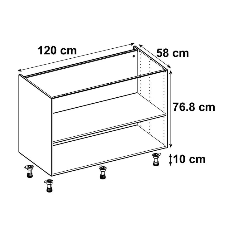 Caisson bas de cuisine DELINIA ID blanc H.76.8 x l.120 x P.58 cm
