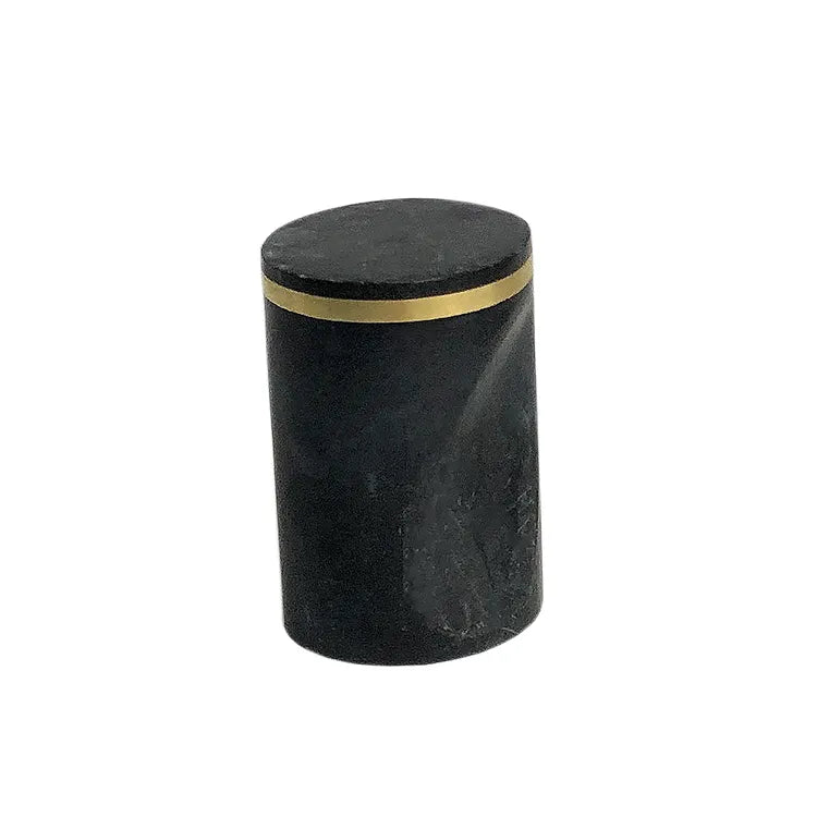 Bouton de meuble cylindrique Encoche, résine noir