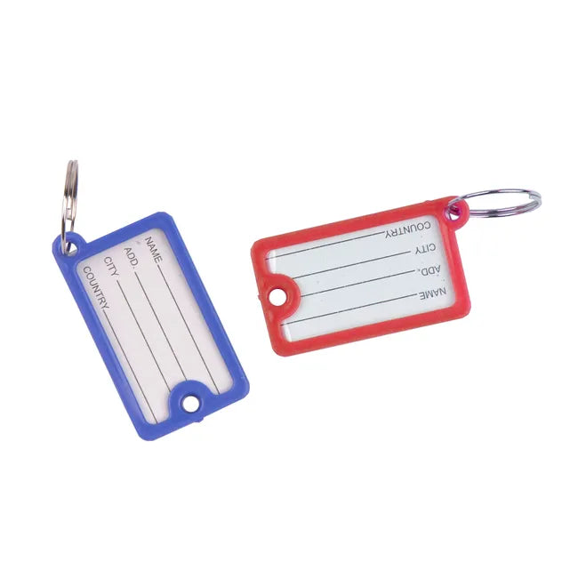 2 porte-étiquettes bagage plastique STANDERS, L.45 x l.21 mm différents coloris