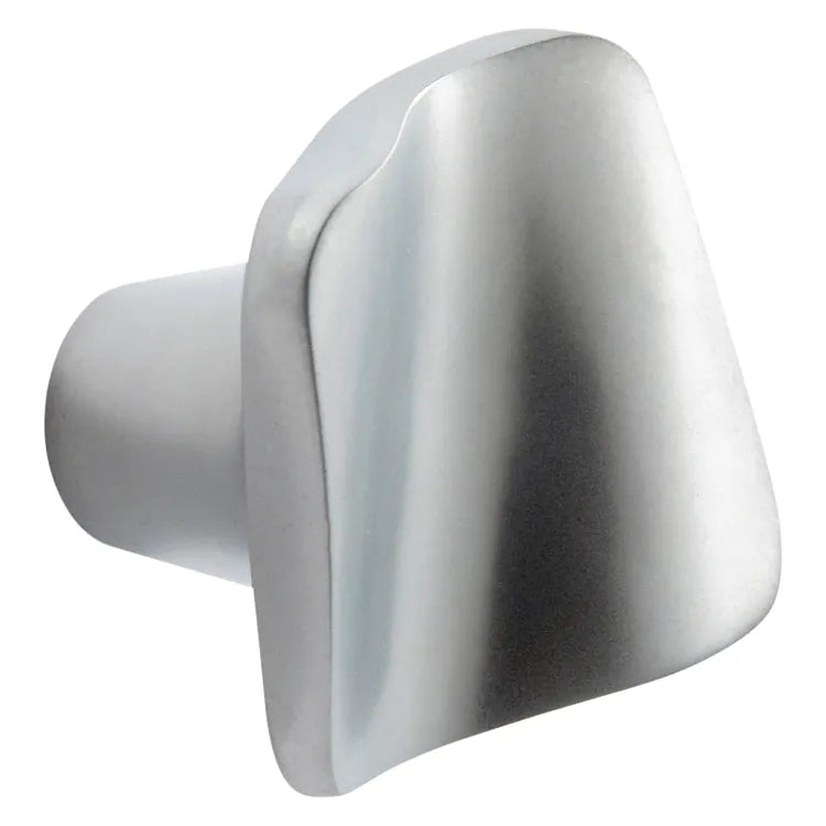 2 boutons de meuble Chelsea en zamak argent mat, l. 32 x P. 26 mm