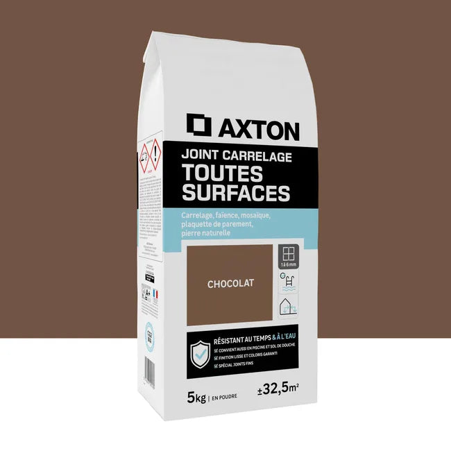 Joint tous types de carrelage et mosaïque AXTON brun chocolat 5kg