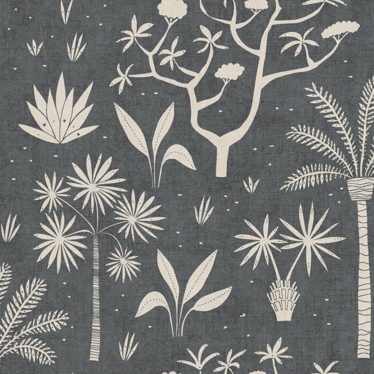 Papier peint intissé Mada jungle bleu