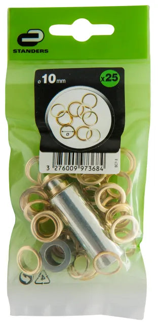 Lot de 25 oeillets de bâche acier zingué STANDERS x L.15.8 x l.15.8 mm