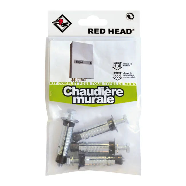 Kit chevilles à expansion chaudière murale RED HEAD, Diam.12 x L.50 mm