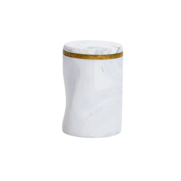 Bouton de meuble cylindre Encoche, résine blanc lisse