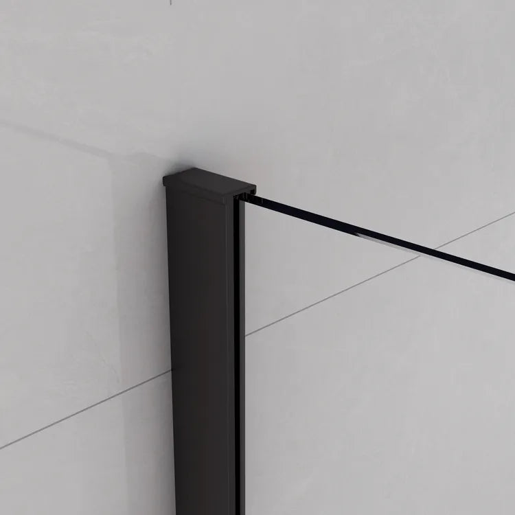 Paroi de douche à l'italienne verre transparent l.140 cm noir Remix