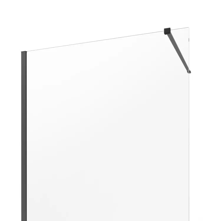 Paroi de douche à l'italienne verre transparent l.140 cm noir Remix
