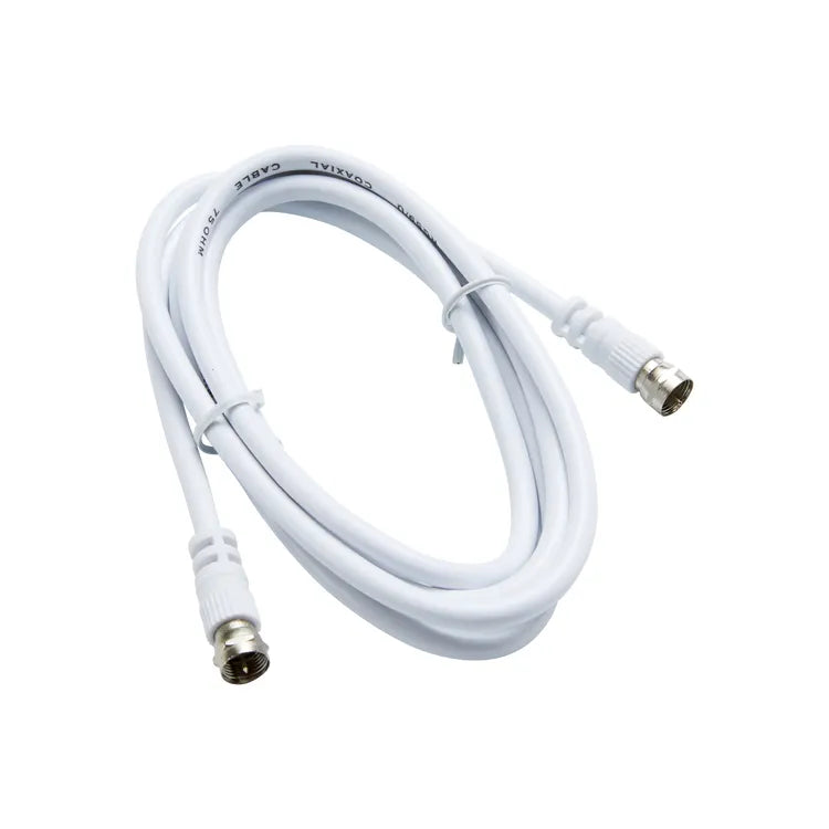 Câble satellite fiche F mâle/mâle blanc 1.5m EVOLOGY