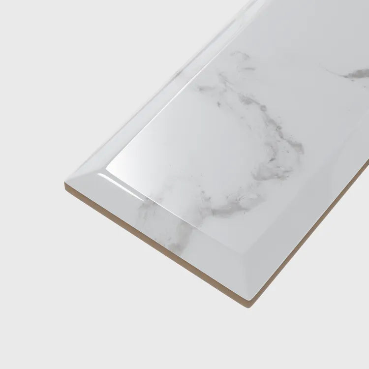 Carrelage mur intérieur effet marbre blanc brillant Metro l.10 x L.20 cm ARTENS