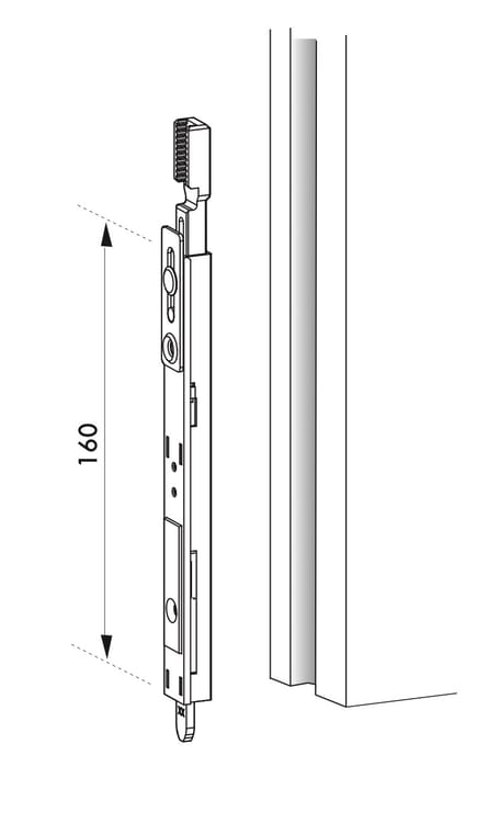 Inverseur à encastrer pour serrure multipoint encastrée, FERCO gris