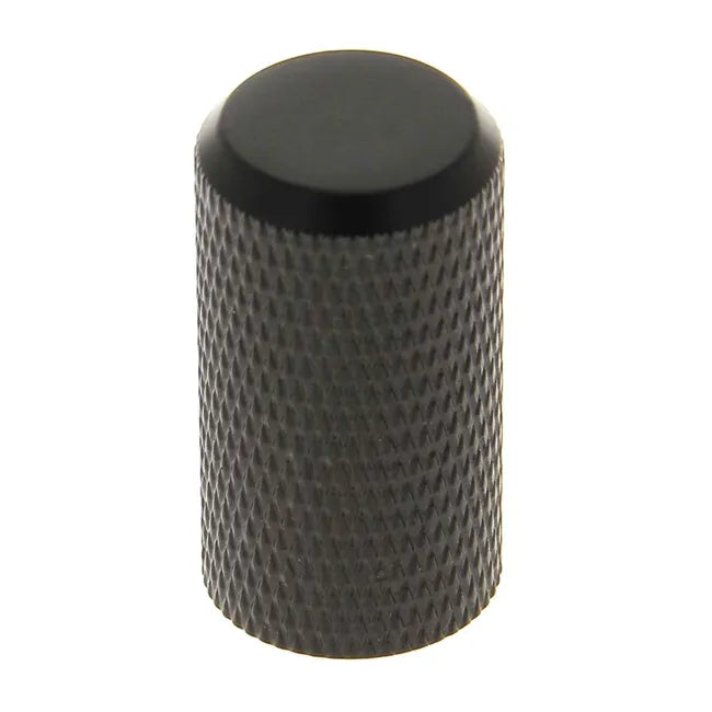 Bouton de meuble cylindre Indus, acier noir nickelé