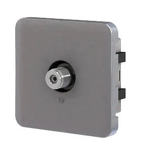 Cache prise tv, prise tv type f Cosy, LEXMAN aluminium mat
