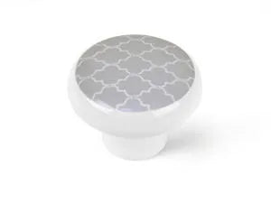 Lot de 4 boutons de meuble Déco porcelaine, gris foncé REI H.31 x l.40 x P.40 mm